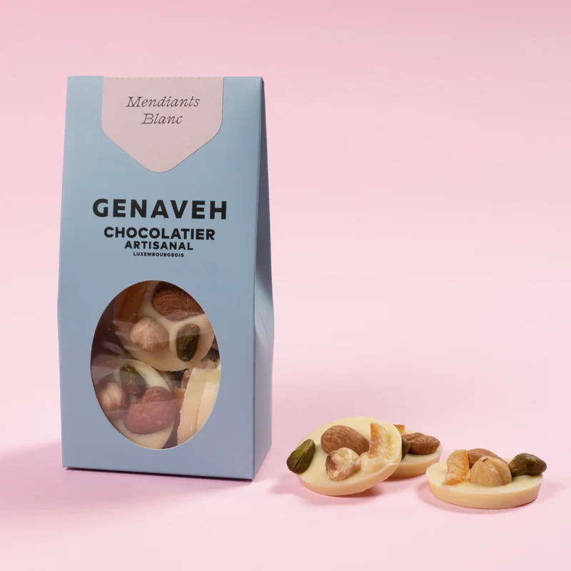 Mendiant, Dark milk or white chocolate, Genaveh
