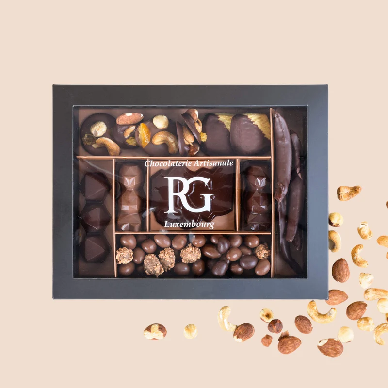 Coffret, dark & milk chocolate, coffret dégustation, Chocolaterie RG