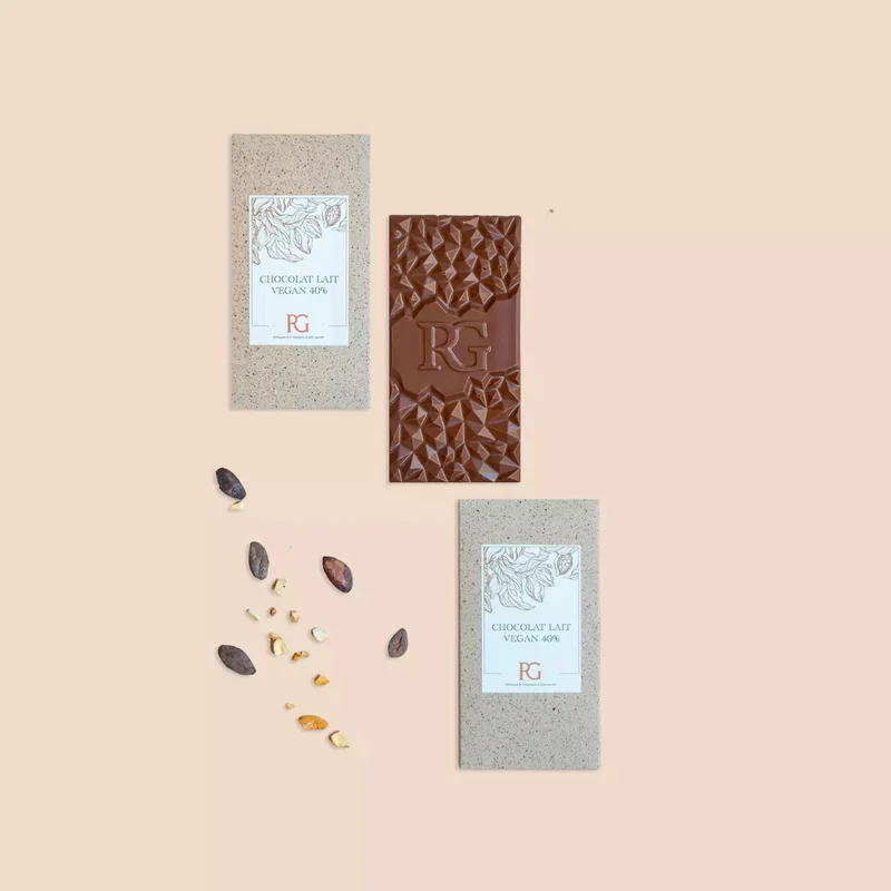 Tablet, milk chocolate, vegan, 40%, Madagascar, Chocolaterie RG