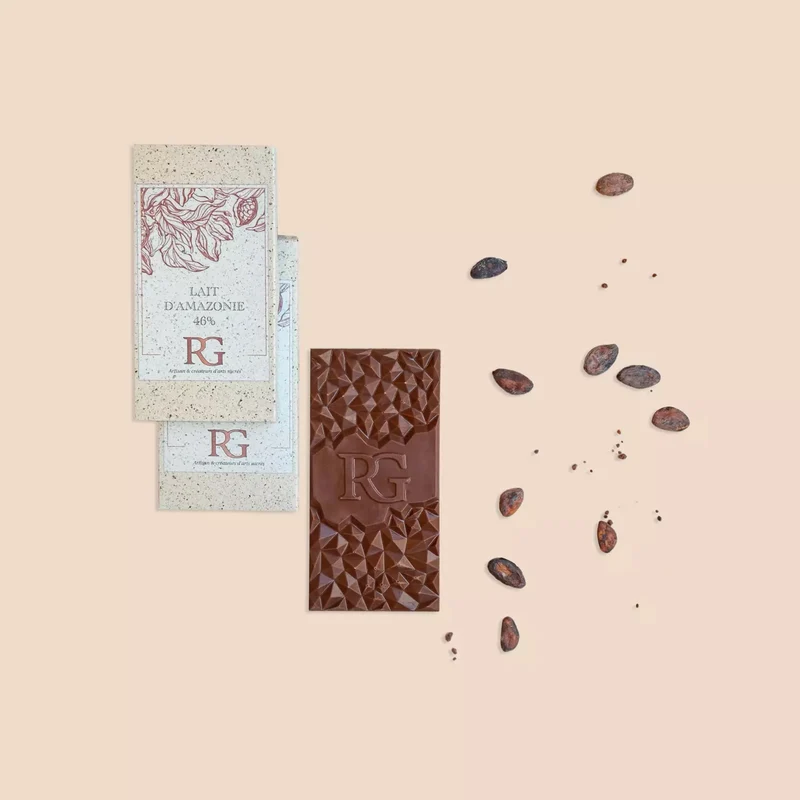 Tablet, milk chocolate, 46%, Amazonia, Chocolaterie RG