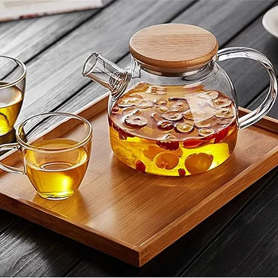 BAMBOO GLASS TEAPOT 1000ml