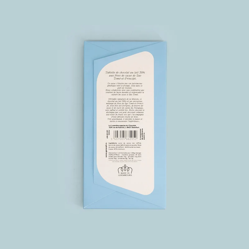 Tablet, Milk chocolate, 39% Sao Tome-y-Principe, Genaveh