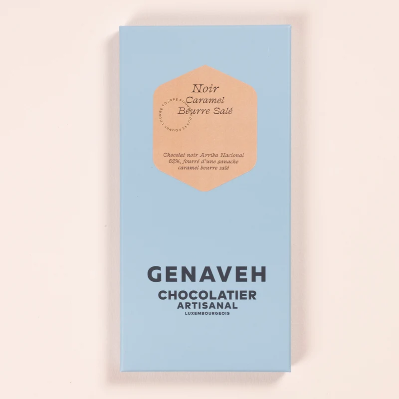 Tablet, Filled Dark Chocolate - Guérande Caramel, Genaveh