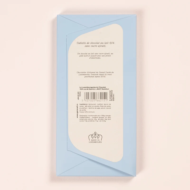 Tablet, Sugar-Free Chocolate - 41% Milk, Genaveh