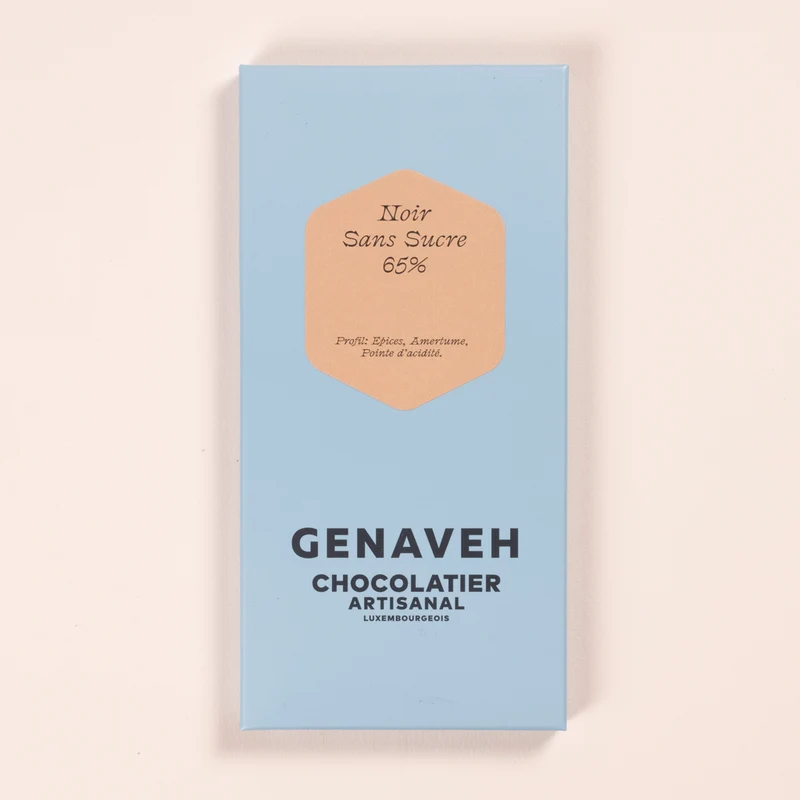 Tablet, Sugar-Free Chocolate Bar - Dark 65%, Genaveh