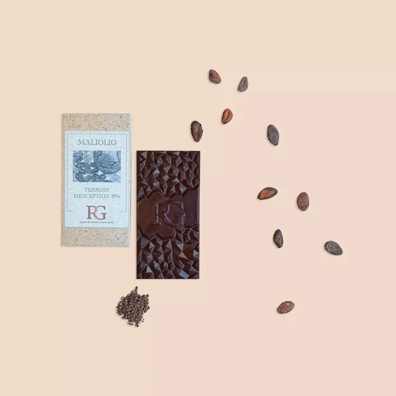Tablet, dark chocolate, 75% Maliolio, Madagascar, Chocolaterie RG