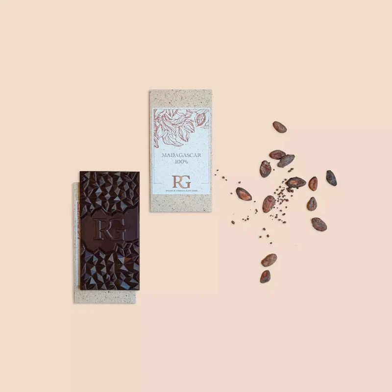 Tablet, dark chocolate, 100%, Madagascar, Chocolaterie RG