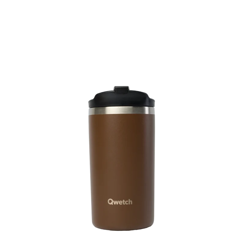 Travel mug isotherme - matt - chocolat - 350ml - Qwetch