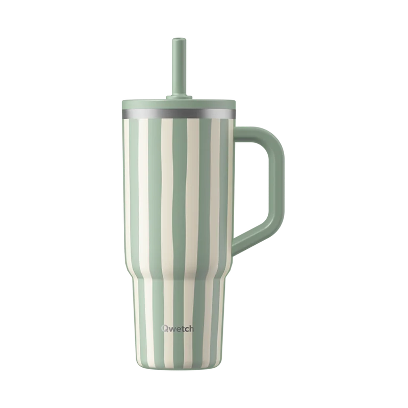Travel cup isotherme avec bouchon étanche - allure - vert tilleul - 900ml - Qwetch