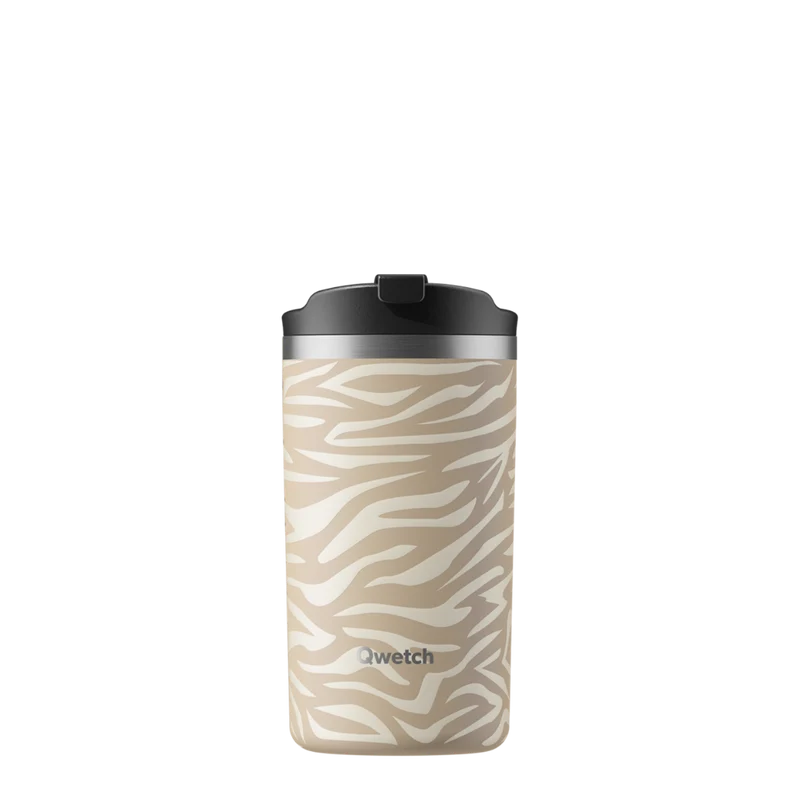 Travel mug isotherme - wild zebra - lin - 350ml - Qwetch