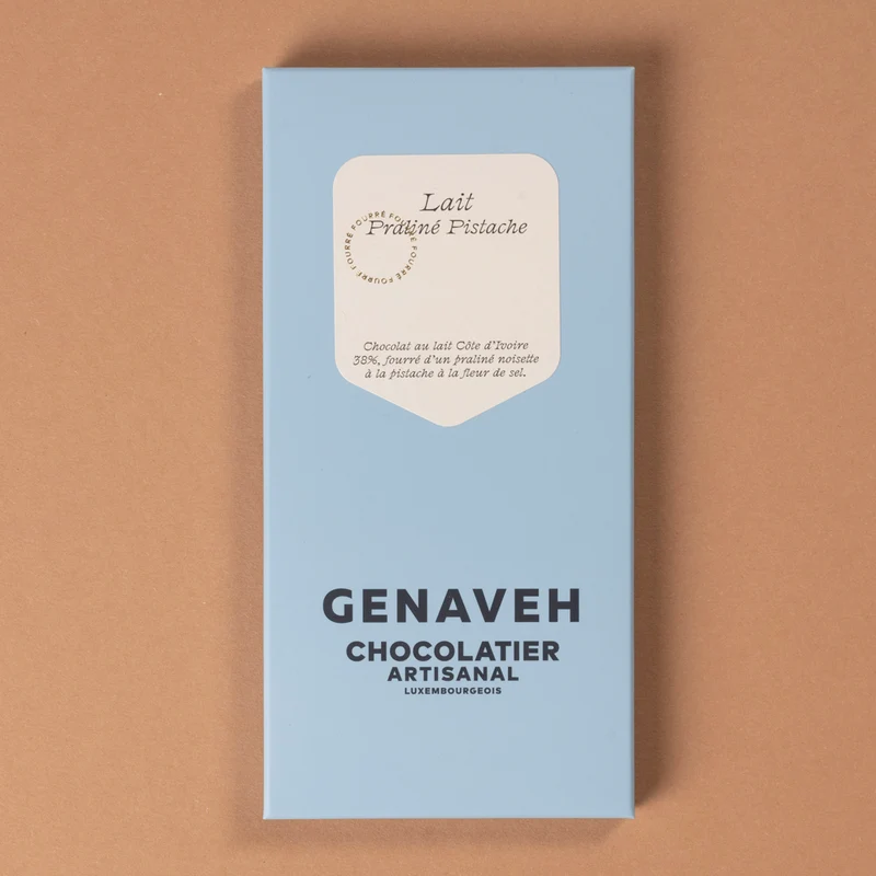 Tablet, Filled Milk chocolate - Praline Pistachio, Genaveh