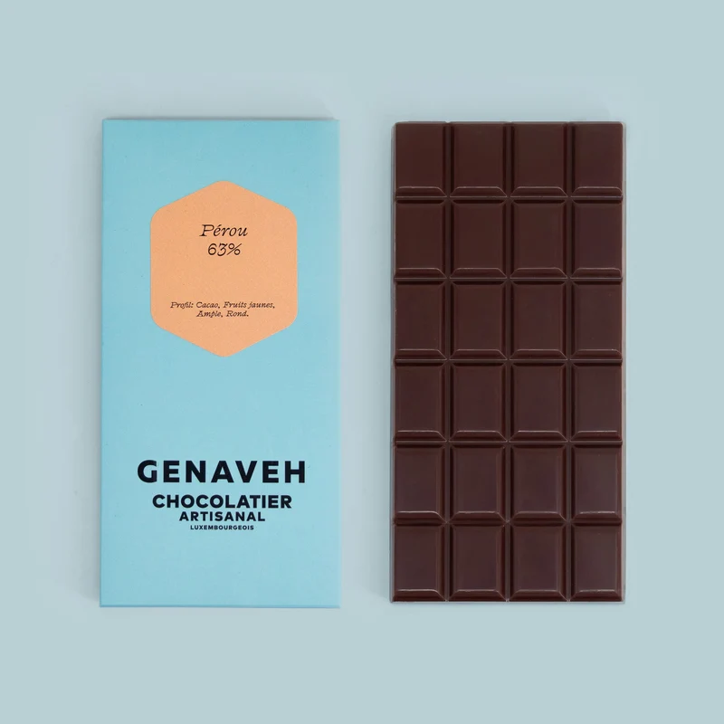 Tablet, Dark chocolate, 63% Perou, Genaveh