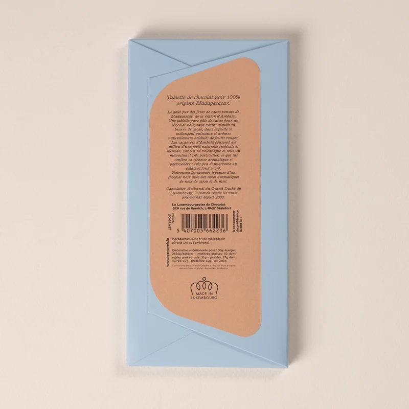 Tablet, Dark Chocolate - 100%, Madagascar, Genaveh