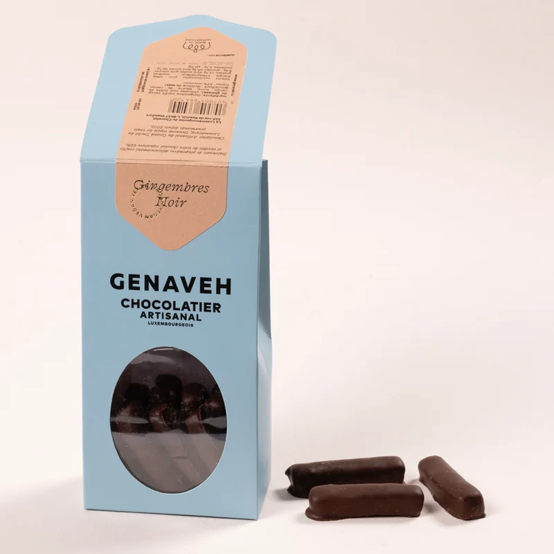 Covered fruits, Dark chocolate candided gingers, Genaveh