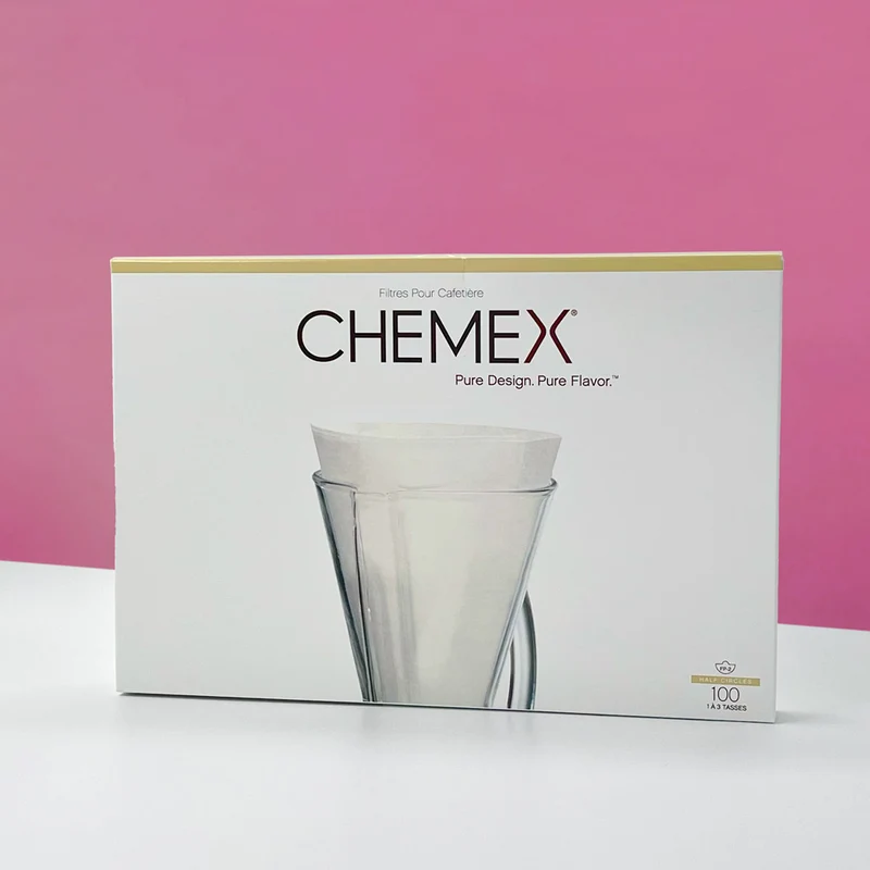 CHEMEX 3 Tasses Filtres Papier Blanc