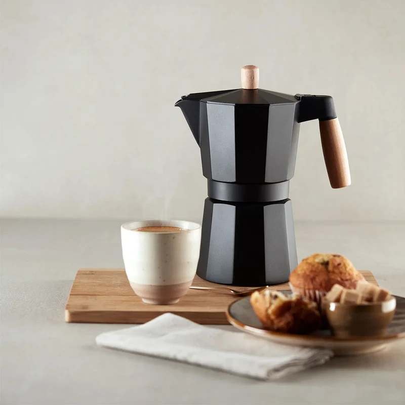 Cafetière Italienne Market Noir Mat - 6 Tasses | Bra