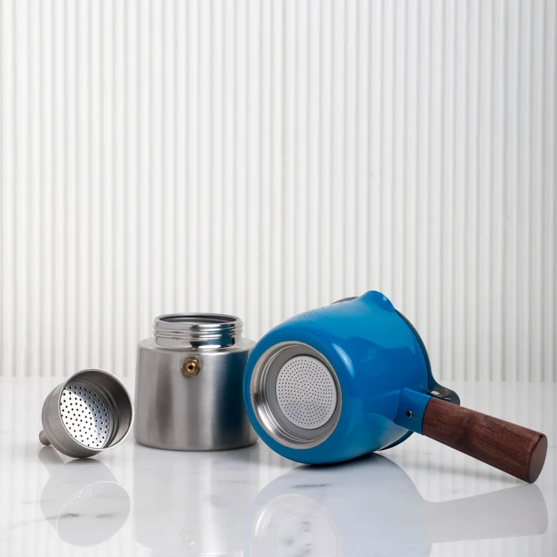 Cafetière Italienne Araku Moka 2 tasses Bleue