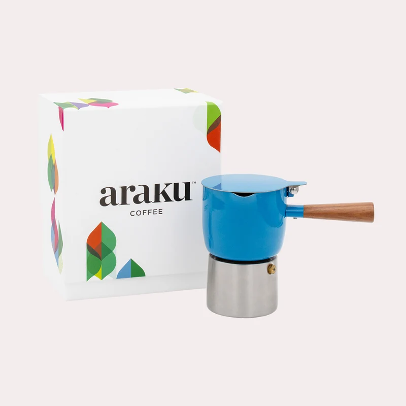 Cafetière Italienne Araku Moka 2 tasses Bleue