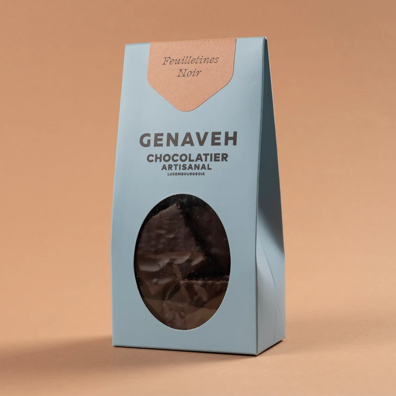 Feuilletines, dark or milk chocolate, Genaveh