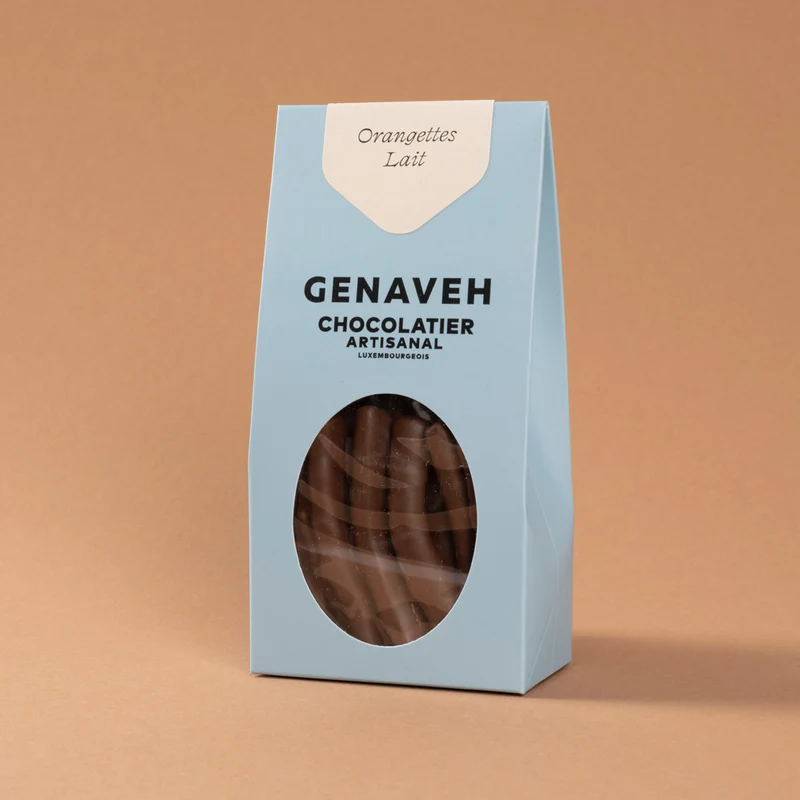 Covered fruits, Candied oranges, dark or milk chocolate, Genaveh