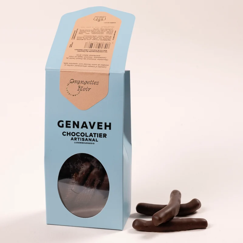 Covered fruits, Candied oranges, dark or milk chocolate, Genaveh