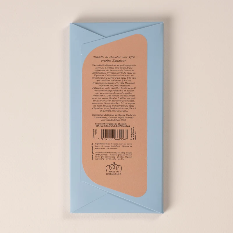 Tablet, Dark Chocolate - 75%, Ecuador, Genaveh