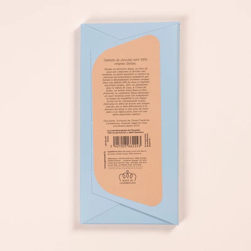Tablet, Dark Chocolate - 75%, Belize, Genaveh