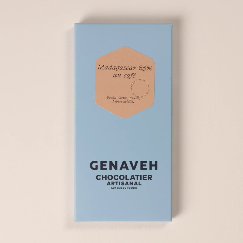 Tablet, Coffee and dark chocolate - 65%, from Madagascar, Genaveh