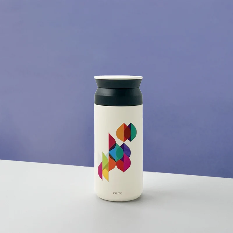 ARAKU X KINTO Thermos Café Blanc avec Feuilles 350ml