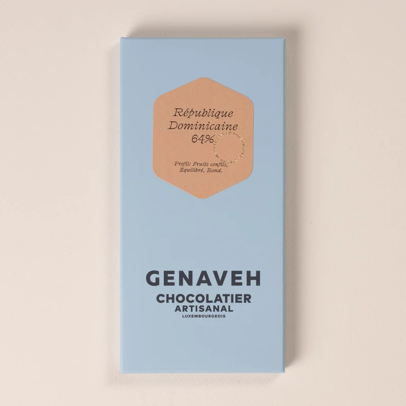 Tablet, Dark Chocolate Bar - 64% Dominican Republic, Genaveh