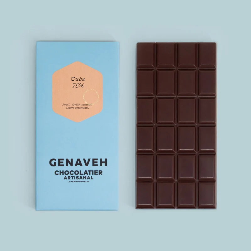 Tablet, Dark chocolate bar, 75% Cuban origin, Genaveh
