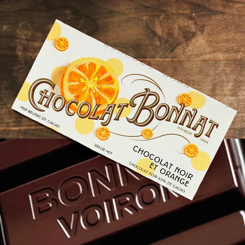 Chocolat Noir et Orange - 65% cacao - 100 Gr | Bonnat