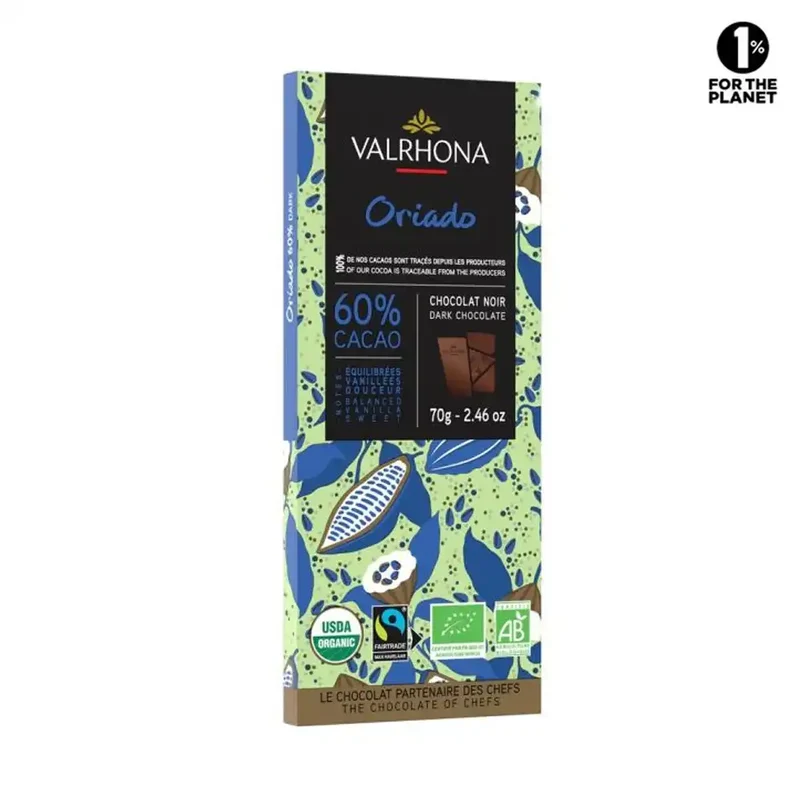 Chocolat Noir BIO Oriado - 60% - 70 g | Valrhona