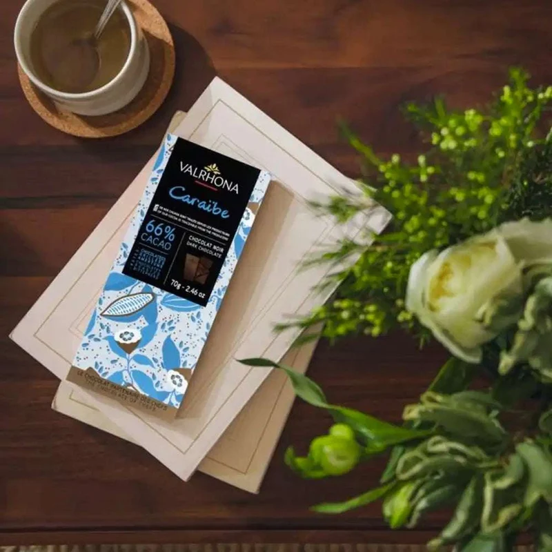 Chocolat Noir Caraïbe - 66% - 70 g | Valrhona