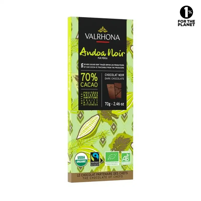 Chocolat Noir BIO Andoa - 70% - 70 g | Valrhona