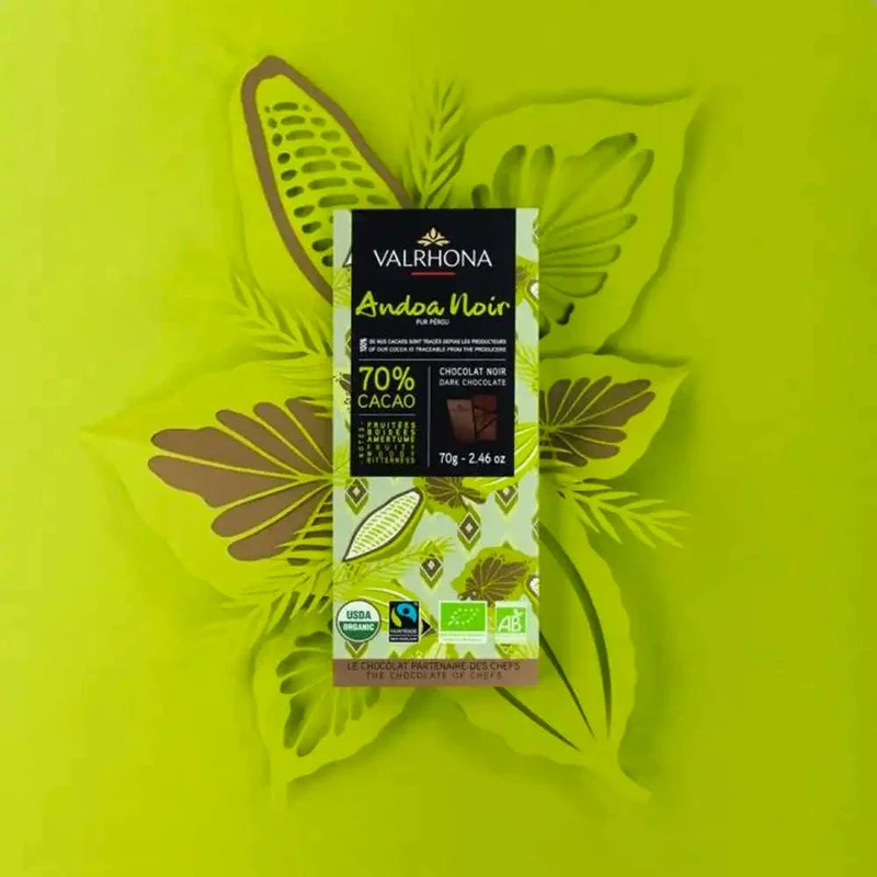 Chocolat Noir BIO Andoa - 70% - 70 g | Valrhona