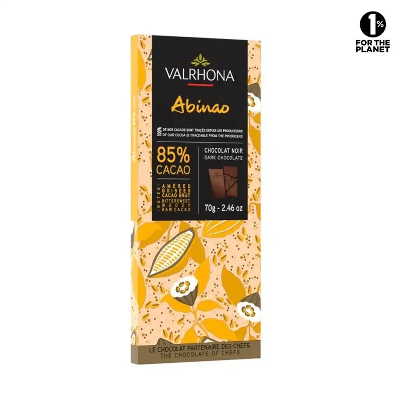 Chocolat Noir Abinao - 85% - 70 g | Valrhona