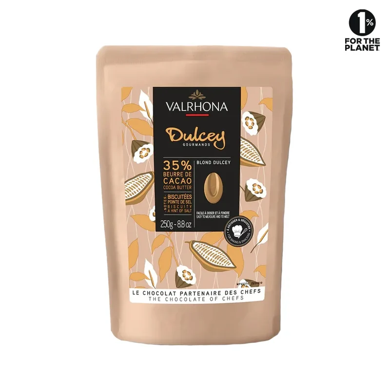 Fèves de Chocolat Blanc pour la Pâtisserie Dulcey 35% - 250 Gr | Valrhona