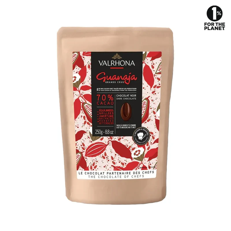 Fèves de Chocolat Noir pour la Pâtisserie Guanaja 70% - 250 Gr | Valrhona