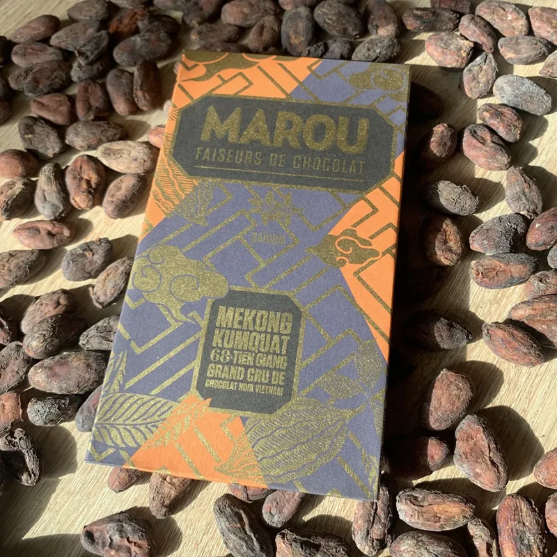 Chocolat Noir Mékong Kumquat Tien Giang 68% cacao - 80 g | Marou
