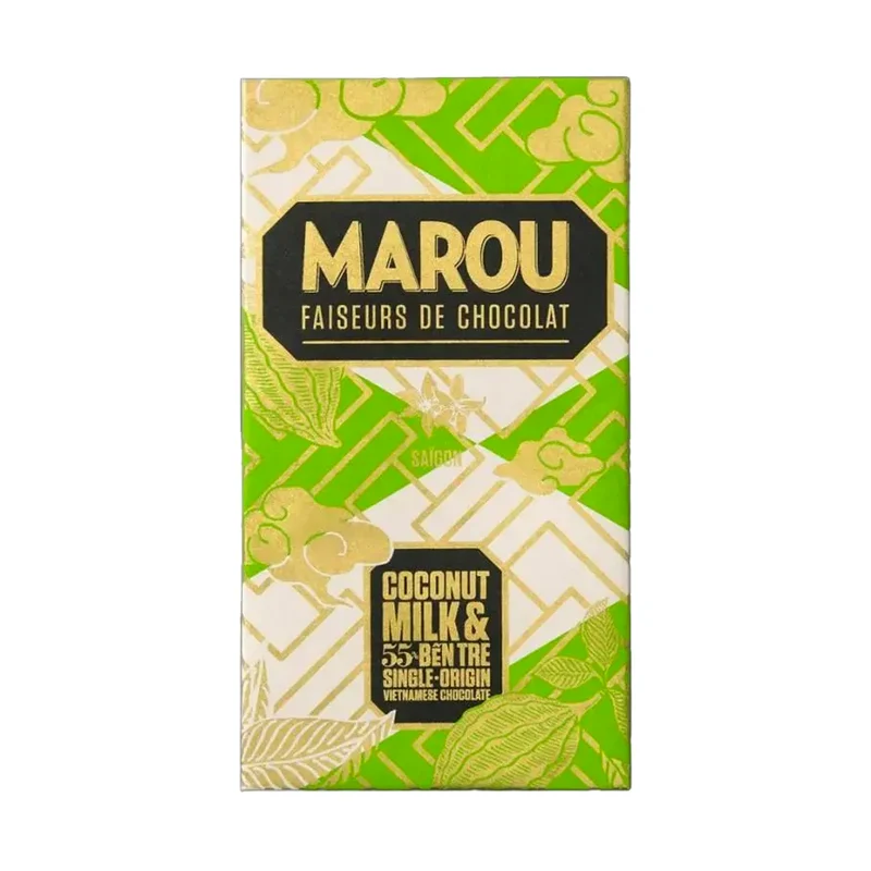 Chocolat au Lait de coco Ben Tre 55% cacao - 80 g | Marou