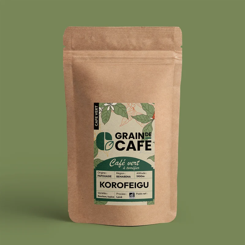 Café Vert Papouasie Nlle-Guinée Korofeigu - 1 Kg | Café Certifié Biologique - 100% Arabica