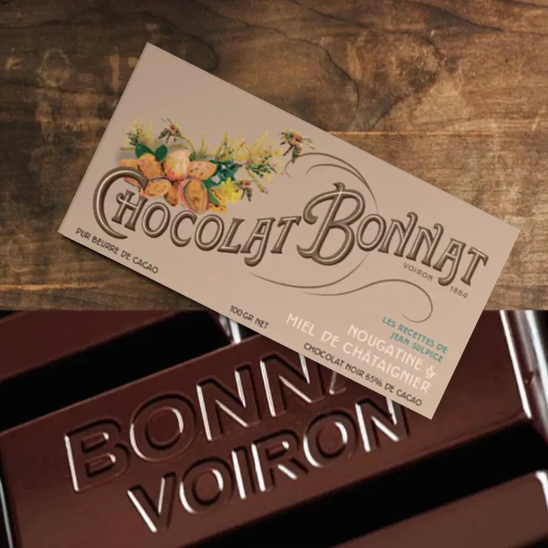 Chocolat Noir Nougatine et Miel de Châtaignier - 100 Gr | Bonnat