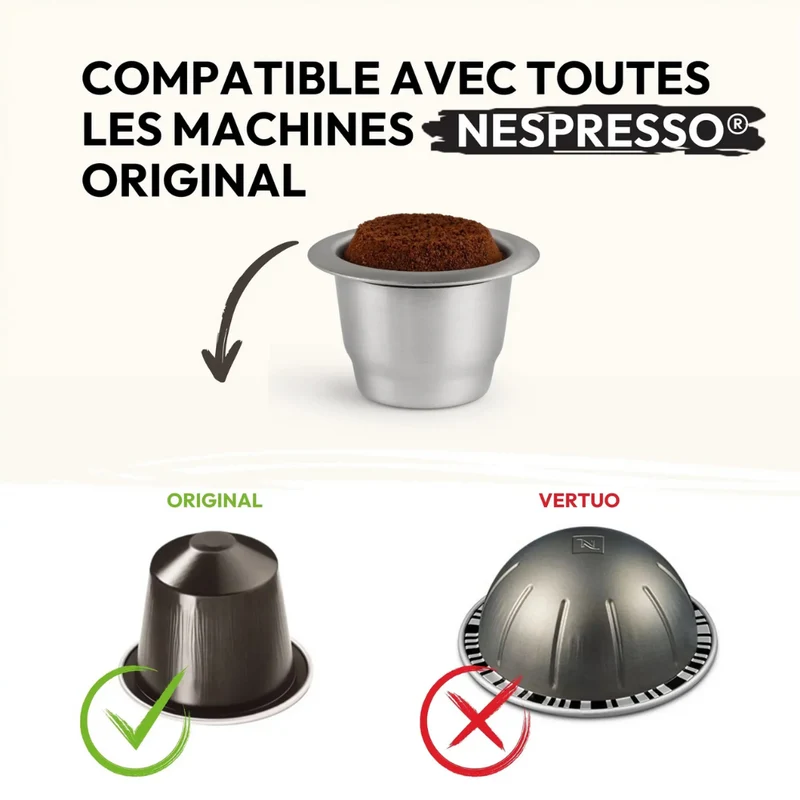 Caps'me reusable Nespresso® capsules - stainless steel for 1,000 use (3 units)