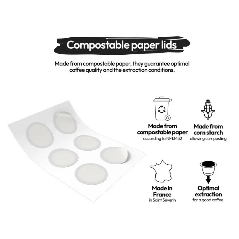 Caps'me Nespresso® lids - compostable paper lids (102 units)