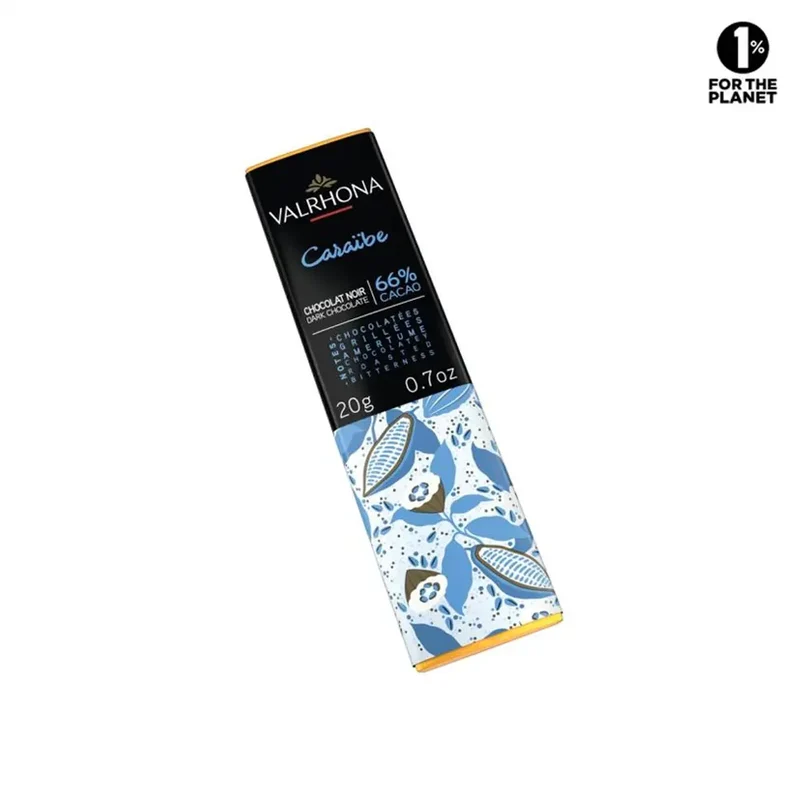 Mini Tablette Chocolat Noir Caraïbes 66% - 20 g | Valrhona