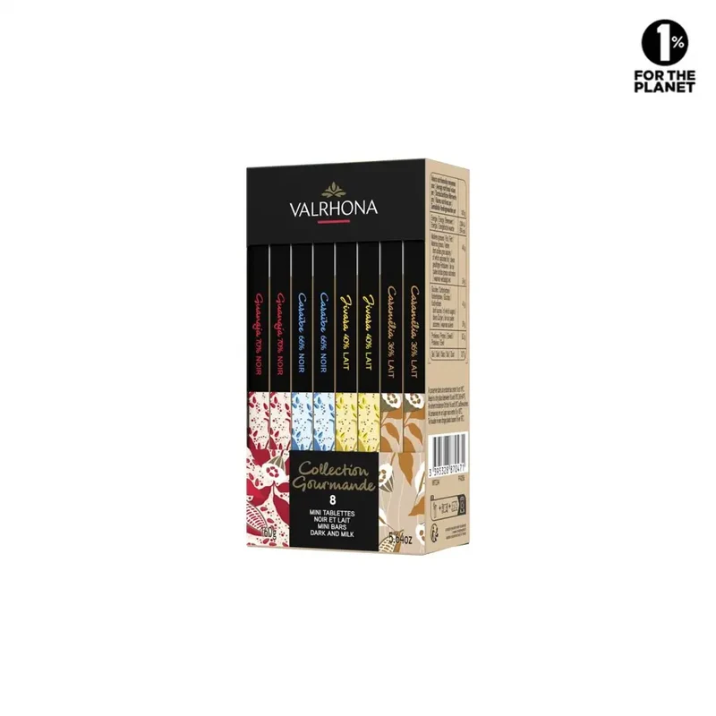 Coffret Dégustation Assortiment 8 Mini Tablettes - 160 g | Valrhona