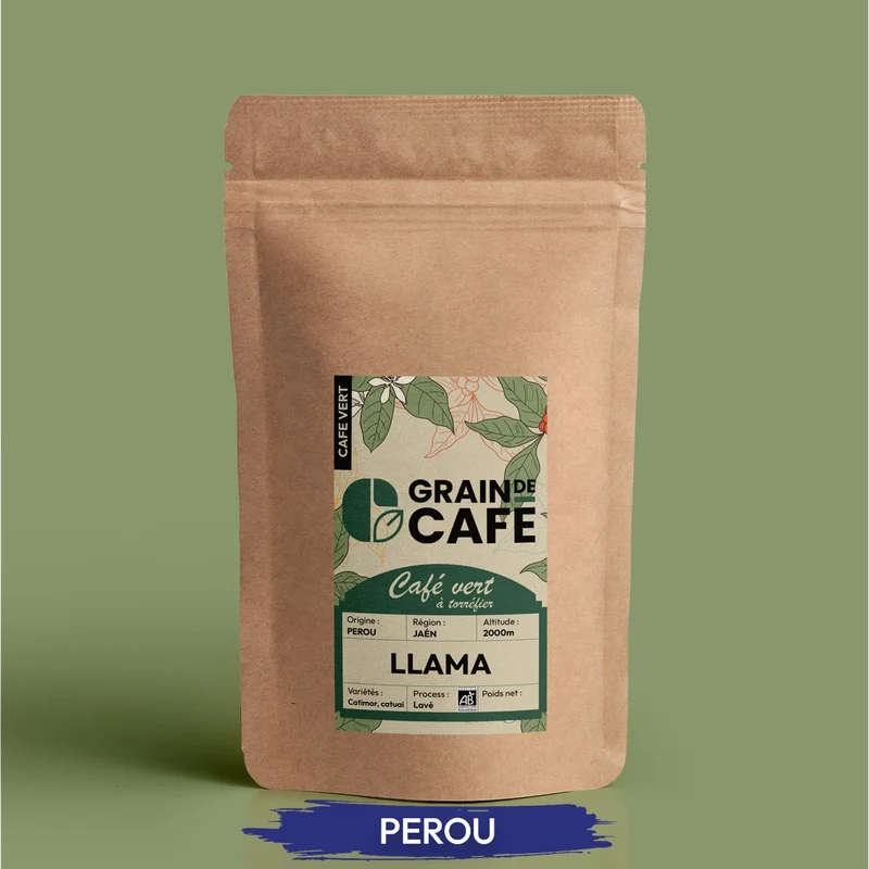 Café Vert Pérou Llama - 1 Kg | Café Certifié Biologique - 100% Arabica
