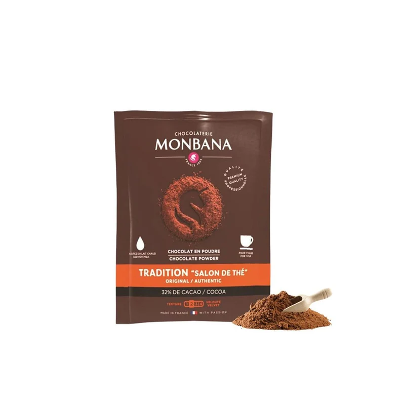 Chocolat en Poudre Tradition Salon de Thé - 100 Dosettes - 2 Kg | Monbana