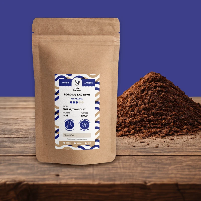 Café Moulu Congo Bord du Lac Kivu - Café Bonnac | 100% Arabica